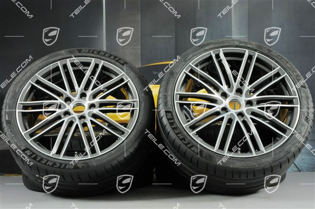 21" Turbo IV Sommerräder, Felgen 9,5J x 21 ET71 + 11,5J x 21 ET69 + NEUE Michelin Sommerreifen 275/35 ZR21 + 325/30 ZR21, mit RDK-Sensoren, nur für Turbo S E-Hybrid