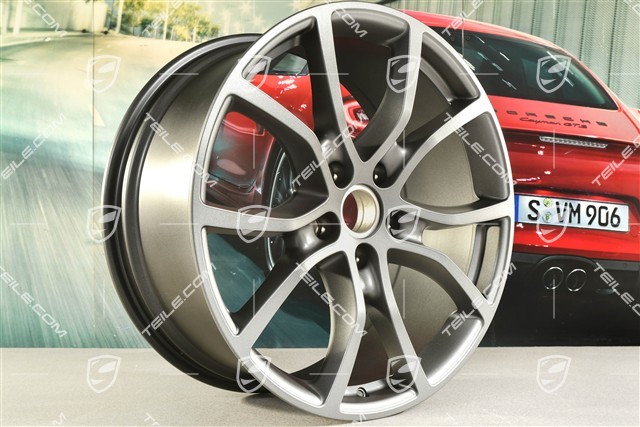 21-inch wheel rim set Exclusive Design, 9,5J x 21 ET46 + 11J x 21 ET58, Vesuvius grey