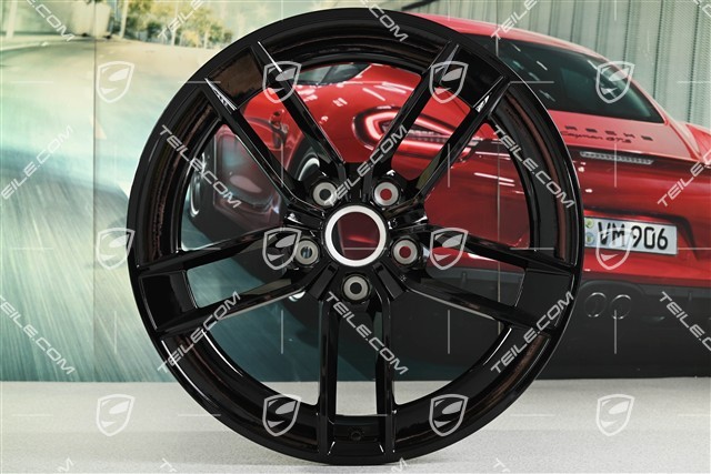 20" Carrera Exclusive Design Felge, 8,5J x 20 ET50, schwarz hochglanz