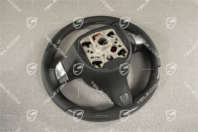 PDK, Multifunction steering wheel, heated, leather and CARBON, black