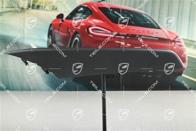 Trim cover for front bumper retaining frame, upper part, Matte Black, R