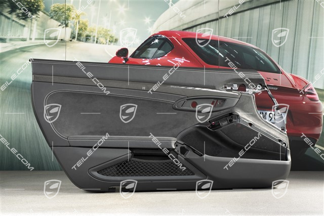 Türverkleidung, Leder / Alcantara, Schwarz / Silber, Zierleiste Carbon, GT3RS, L