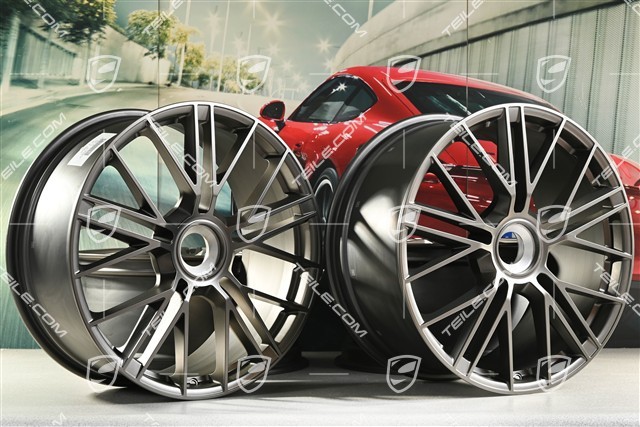 21" Panamera Turbo S Felgensatz, Zentralverschluss, 9,5J x 21 ET71 + 10,5J x 21 ET71, Turbonite