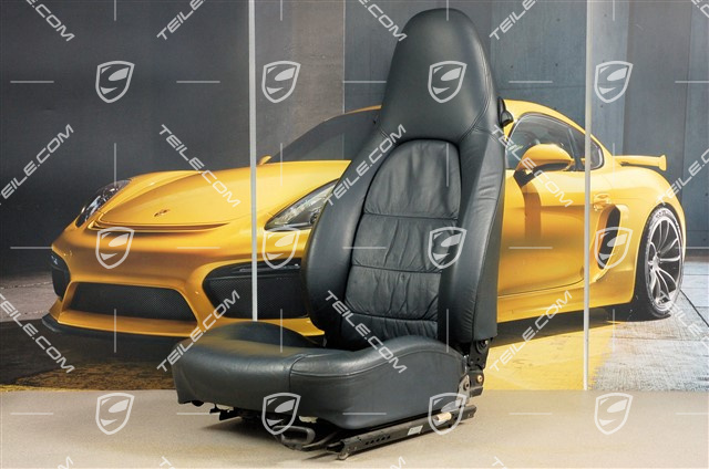 Seat, manual adjustable, leather, Metropole blue, Draped, R