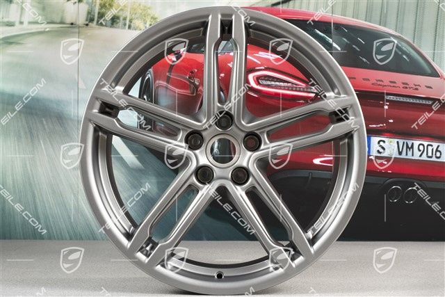 19"-inch alloy wheel set Macan Turbo, 8J x 19 ET21 + 9J x 19 ET21, Platinum satin-matt