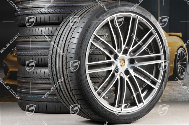21" Koła letnie Turbo IV, felgi 9,5J x 21 ET71 + 11,5J x 21 ET69 + NOWE opony letnie Continental 275/35 ZR21 + 315/30 ZR21, z czujnikami ciśnienia