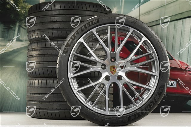 21" koła letnie Panamera Exclusive Design Sport, komplet, felgi 9,5J x 21 ET71 + 11,5J x 21 ET69 + opony letnie Michelin 275/35 R21 + 315/30 R21, mit RDK-Sensoren