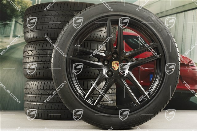 20" koła letnie komplet Turbo, felgi 9J x 20 ET26 + 10J x 20 ET19 + opony letnie Pirelli 265/45 R20 + 295/40 R20, czarny półmat, z czujnikami ciśnienia RDK