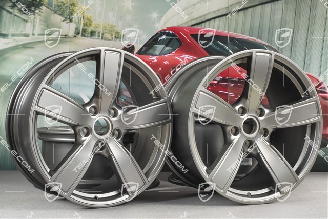 20" Felgensatz Carrera Sport, 11,5J x 20 ET76 + 8,5J x 20 ET49, Platinum-Seidenmatt