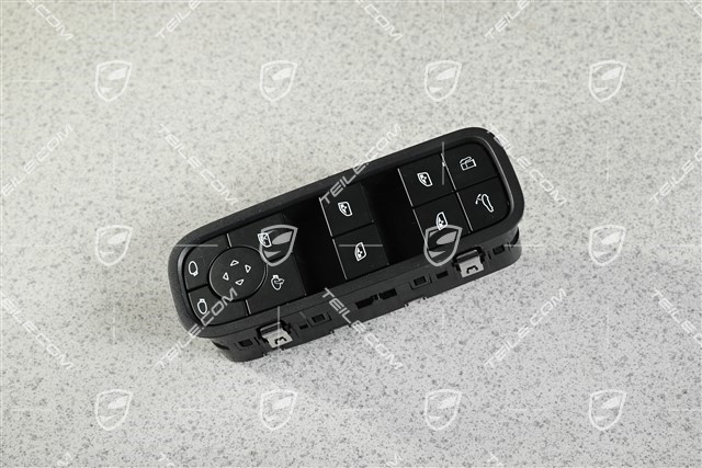 Power windows switch, Drivers side, Black matte