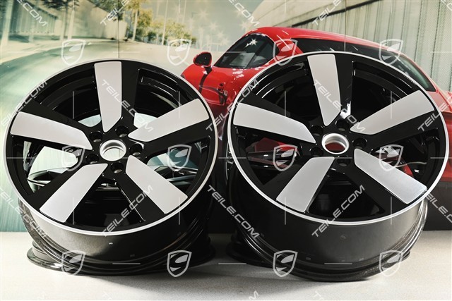 22" Macan Sport, komplet felg, 9J x 22 ET29 + 11J x 22 ET47, czarne z wysokim połyskiem