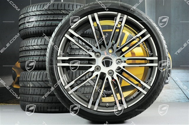 20" Komplet kół letnich Turbo III, felgi 8,5J x 20 ET51 + 11J x 20 ET56, NOWE opony letnie Pirelli P-ZERO 245/35 R20 + 305/30 R20, z czujnikami ciśnienia RDK