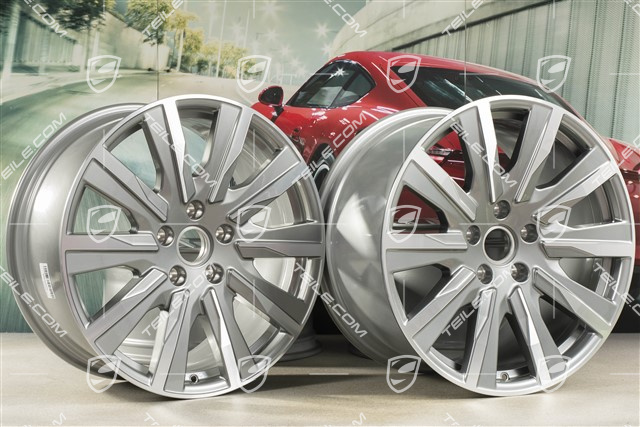 20-inch Taycan Tequipment Design wheel rim set, 9J x 20 ET54 + 11J x 20 ET60, platin silver