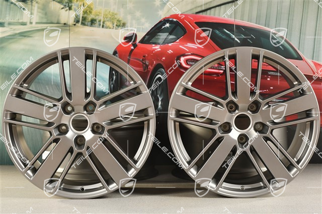 20" Felgensatz Panamera Design 2, 9,5J x 20 ET71 + 11,5J x 20 ET68, in Platinum Seidenmatt