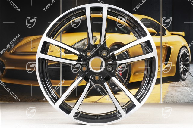 21" Felgensatz Cayenne Turbo, 11J x 21 ET58 + 9,5J x 21 ET46, schwarz hochglanz