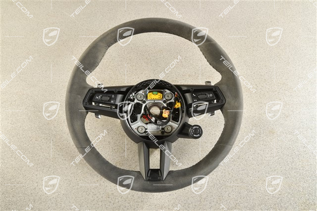 Kierownica sportowa, Trójramienna, podgrzewana, Alcantara Race Tex, czarna / Sport Chrono Pakiet Plus