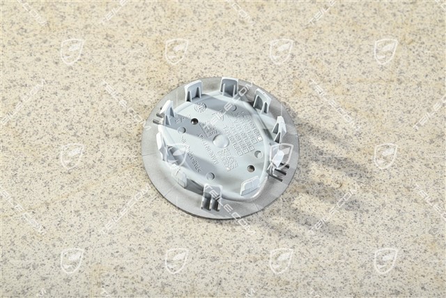 Radzierdeckel, konkav, Wappen farbig, platinsilber