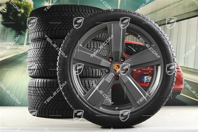 22" Winterräder Cayenne Exclusive Design Sport, Felgen 10J x 22 ET48 +11,5J x 22 ET61 + NEUE Pirelli Winterreifen 285/40 R22 + 315/35 R22, in Vesuvgrau