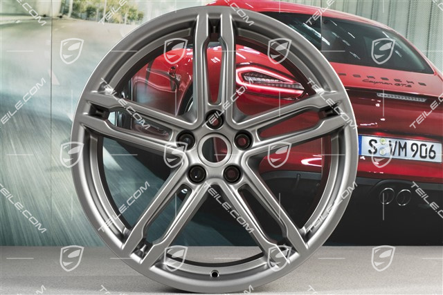 19"-inch alloy wheel set Macan Turbo, 8J x 19 ET21 + 9J x 19 ET21, Platinum satin-matt