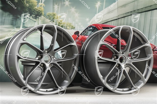 22" Felgensatz GT, 10J x 22 ET48 + 11,5J x 22 ET52, Platinum-Seidenmatt