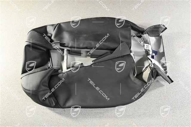 Front seat, Backrest cover, Black smooth leather Comfort seat, L