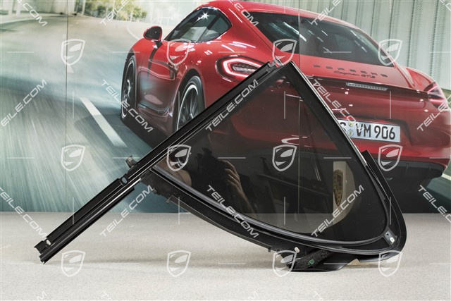Rear door side window glass, including roll up blind adapter, Privacy glazing, L