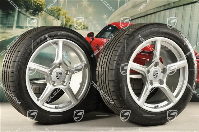 18" Boxster IV Sommerräder Satz, Felgen 8J x 18 ET57 + 9,5J x 18 ET49,  Good Year  Eagle F1 Sommerreifen 235/45 R18 + 265/45 R18