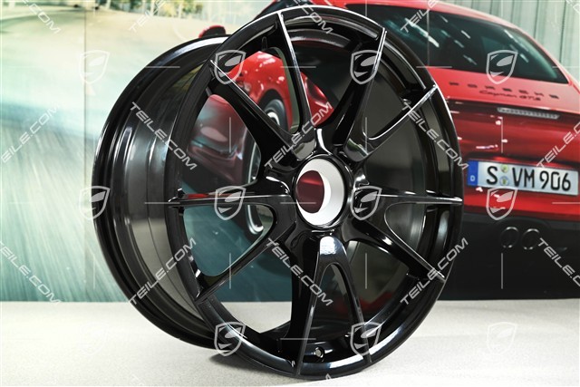 19-inch GT3 II RS 4.0 / GT2 RS wheel set, black, front 9J x 19 ET47+ rear 12J x 19 ET48