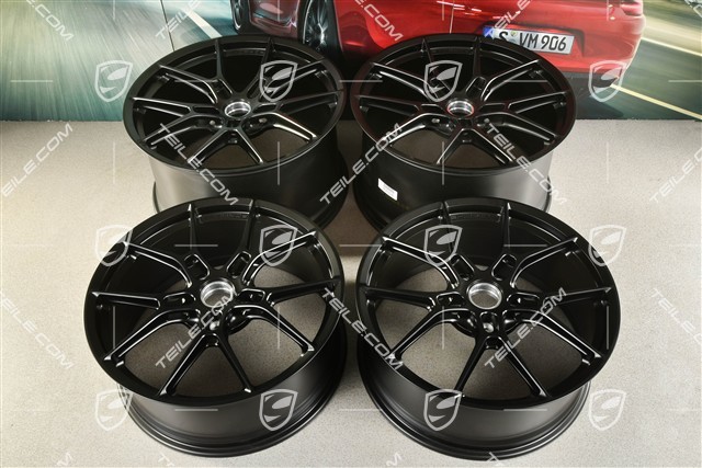 20+21-inch Carrera lightweight wheel rim set, 8,5J x 20 ET50 + 11,5J x 21 ET67, black satin matt