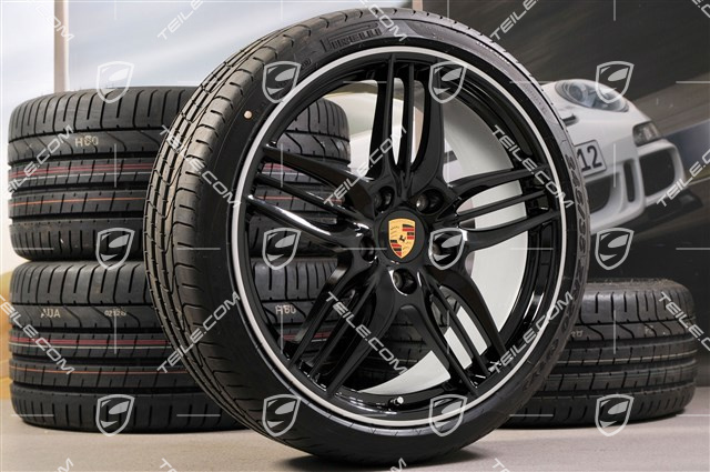20-inch SportDesign summer wheel set, Black - exlusive 911, 8,5J x 20 ET51 + 11J x 20 ET70, tyres 245/35 ZR20 + 295/30 ZR20