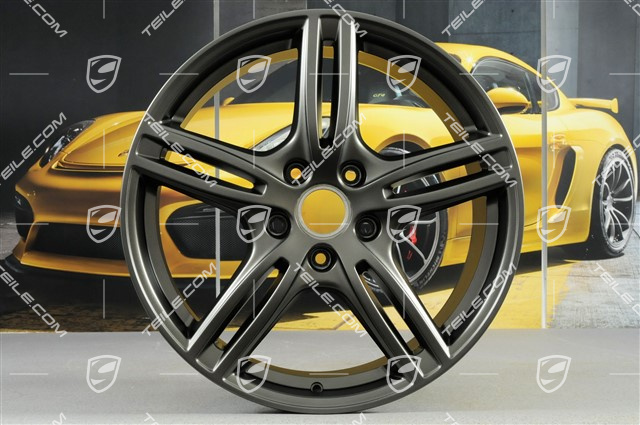 20" Komplet felg Panamera Turbo, 9,5J x 20 ET71 + 11,5J x 20 ET68, Platinum satynowy mat
