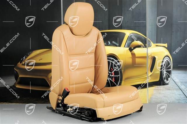 Sitz, el. einstellbar, Memory, Lordosenstuetze, Leder, sandbeige, beschädigt, L