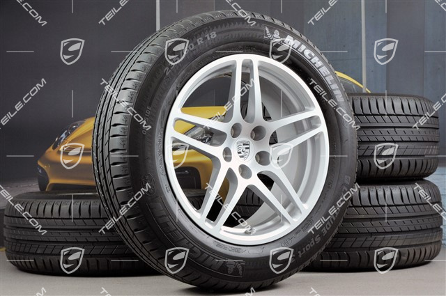 18" "Macan S" Sommerräder Satz, Felgen 8J x 18 ET21 + 9J x 18 ET21, Michelin Latitude Sport Sommerreifen 235/60 ZR 18 + 255/55 ZR 18, mit RDK-Sensoren