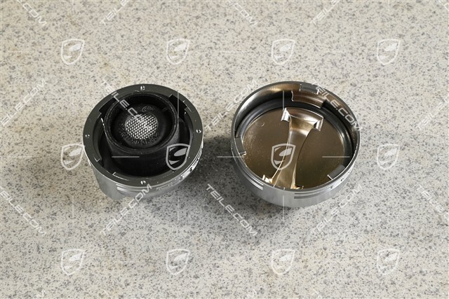 Oil filler cap and Filler cap for coolant tank, Aluminium look