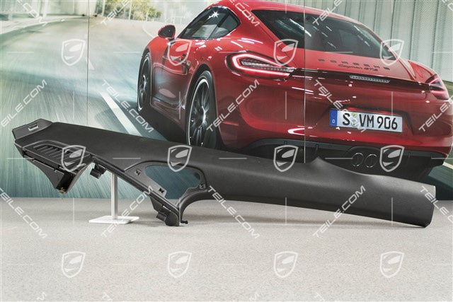 Tapicerka słupka-C, Coupe, Skóropodobna, Czarna, L