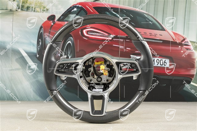 Multifunction steering wheel, PDK, Leather/Carbon, Heated, Black
