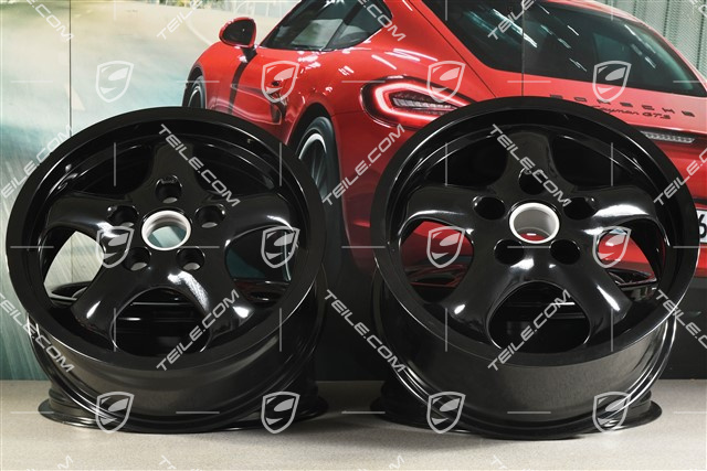 17" Felgensatz CUP II, 7J x 17 ET55 + 8J x 17 ET30, schwarz hochglanz