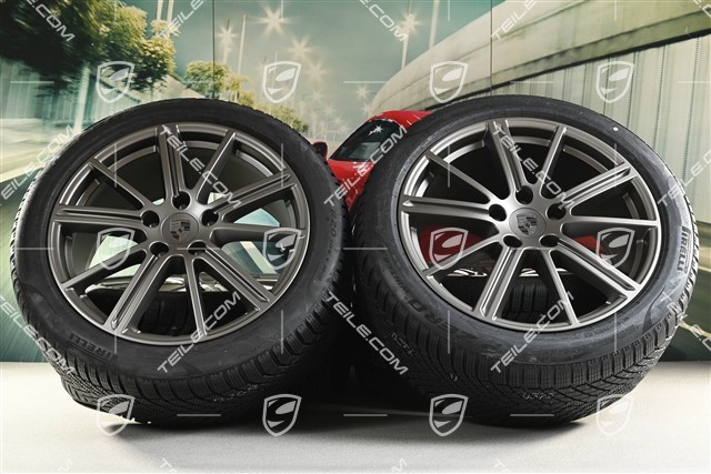 20" Panamera Turbo Koła zimowe, komplet, felgi 9,5J x 20 ET71 + 10,5J x 20 ET71 + NOWE opony zimowe Pirelli 275/40 R20 + 315/35 R20, Turbonit
