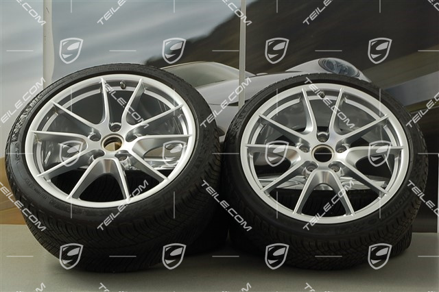 20" Komplet kół zimowych Carrera S (III) , felgi 8,5J x 20 ET51 + 11J x 20 ET52 + opony zimowe Michelin 245/35 ZR20 + 295/30 ZR20 (DOT/rok prod. 2014), bez czujników ciśnienia