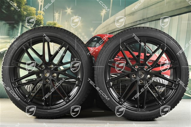 22-inch RS Spyder Design winter wheel set, rims 9J x 22 ET29 + 11J x 22 ET47 + Continental winter tyres 255/40 R22 + 295/35 R22, black satin matt