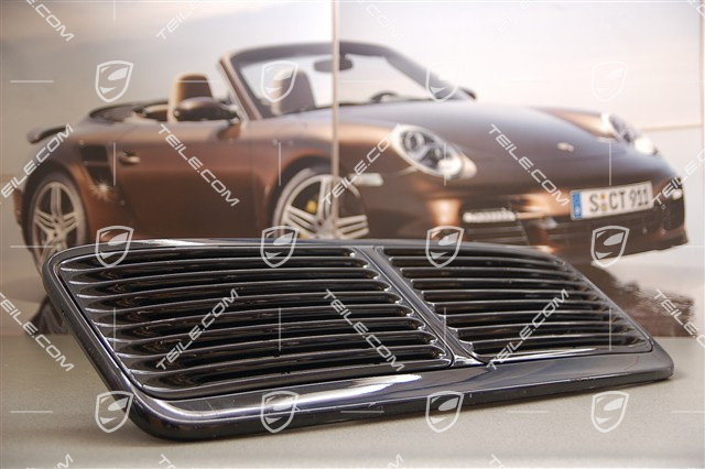 Heckspoilergitter, 2-teilig, kompl., inkl. Mittelst. u. Verstärkung, Carrera S