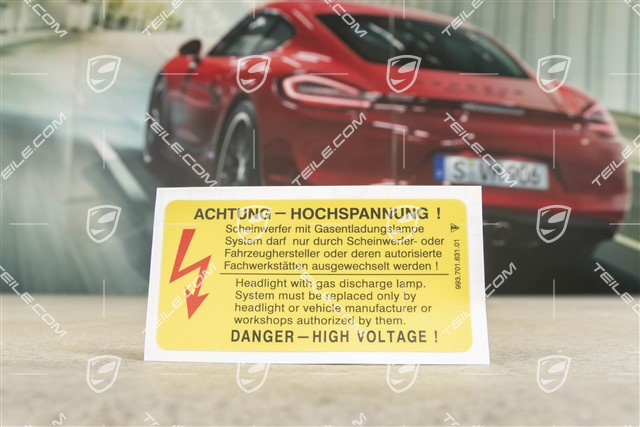 Klebeschild, "Achtung HHochspannung"