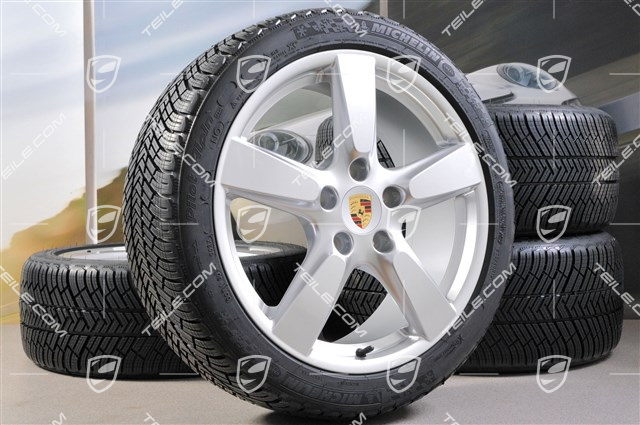 19" Koła zimowe komplet, Cayman S, 8J x 19 ET57 + 9,5J x 19 ET45, opony Michelin Pilot Alpin 4 235/40 R19 + 265/40 R19, z czujnikami ciśnienia RDK