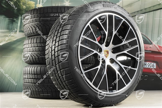 20" Turbo Aero Winterräder Satz, Felgen 9J x 20 ET54 + 11J x 20 ET60 + NEUE Pirelli Winterreifen 245/45 R20 + 285/40 R20