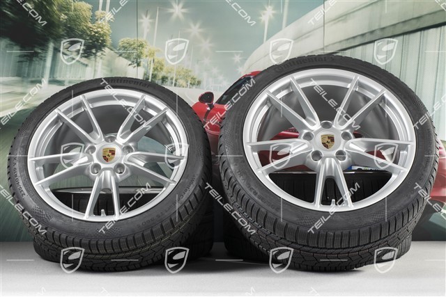 19"+20" Carrera Winterräder Satz, Felgen 8,5J x 19 ET52 + 11J x 20 ET66 + Continental Winterreifen 235/40 R19 + 295/35 R20, mit RDK-Sensoren, DOT/Bj. 2022