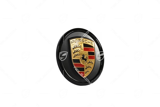 Radzierdeckel Satz, Wappen farbig, Schwarzmatt / Ring in Schwarzglanzend