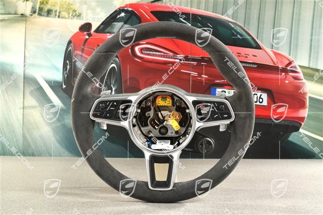 Lenkrad / Multifunktionslenkrad, 3-Speichen, Beheizbar, Alcantara Schwarz / Sport Chrono Paket Plus