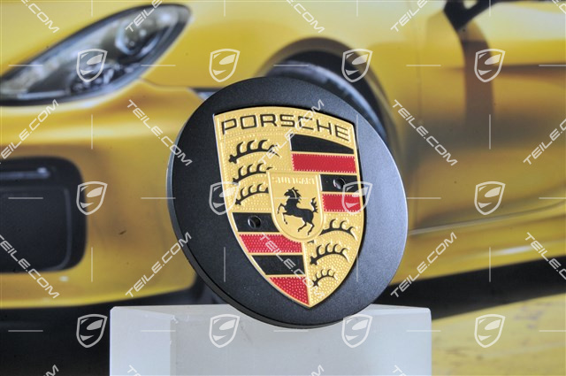 Radzierdeckel, konvex, Wappen farbig, für 20" RS Spyder Räder, Schwarz-Matt