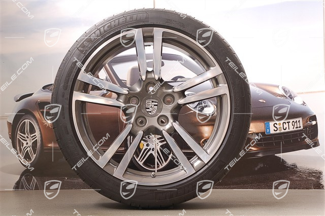 20" komplet kół letnich Turbo II, felgi 9,5 J x 20 ET 65 + 11 J x 20 ET 68 + opony 255/40 ZR 20 + 295/35 ZR 20, RDK
