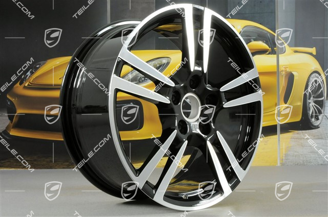 19" Komplet felg Turbo II, 8,5J x 19 ET56 + 11J x 19 ET51, do Turbo / Turbo S / GTS, czarny wysoki połysk